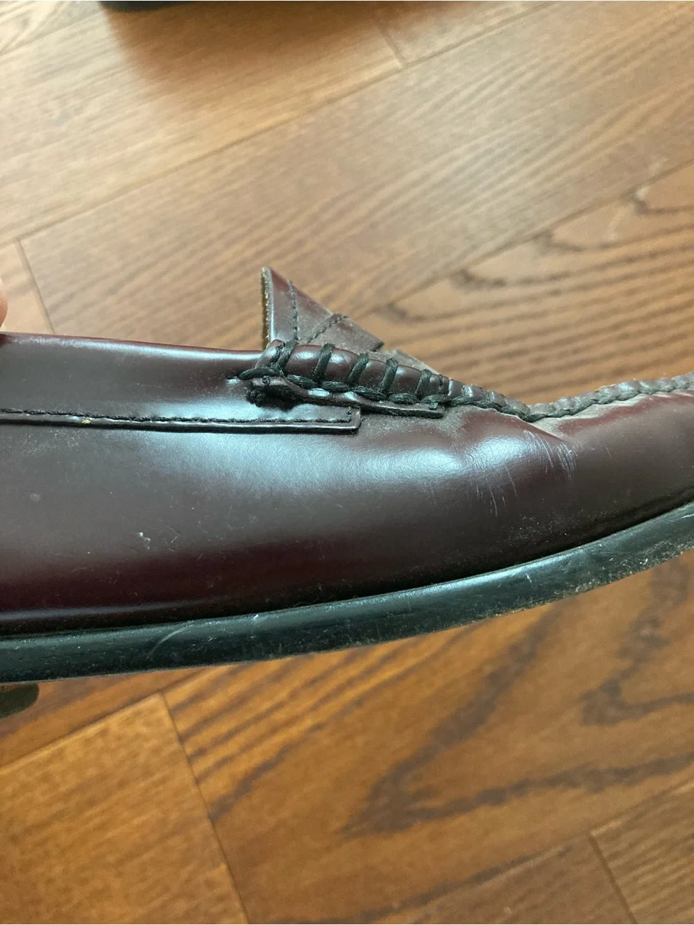 Women's Burgundy Leather Penny Loafers